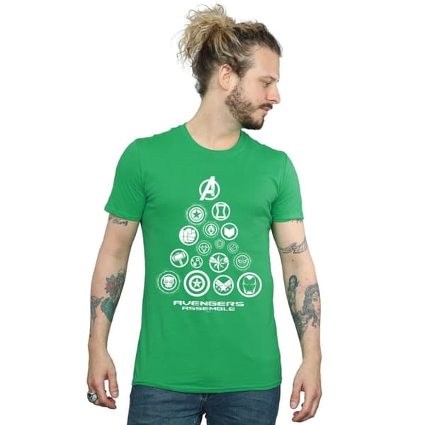 Marvel Mens Avengers Endgame Pyramid Icons T-shirt