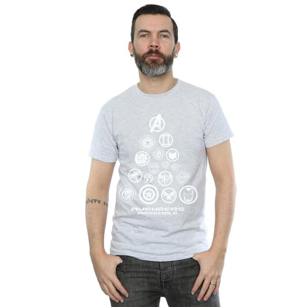 Marvel Mens Avengers Endgame Pyramid Icons T-Shirt