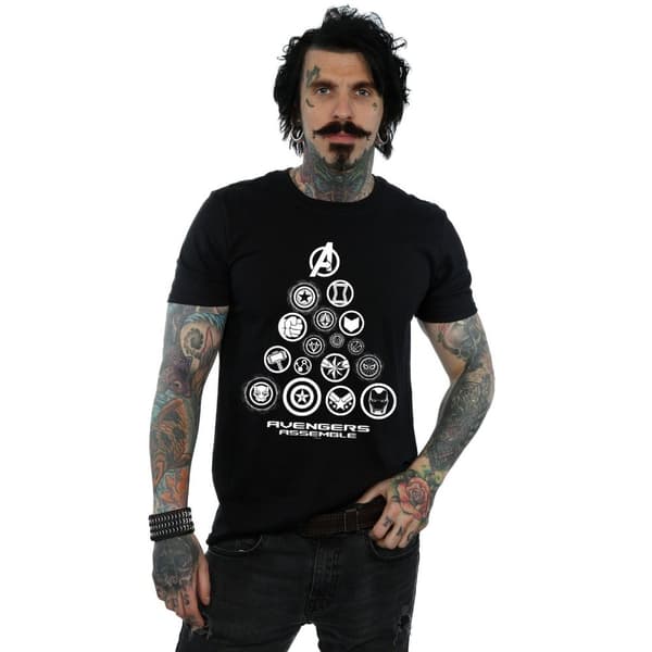 Marvel Mens Avengers Endgame Pyramid Icons T-Shirt