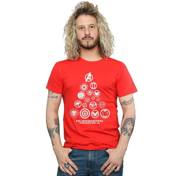 Marvel Mens Avengers Endgame Pyramid Icons T-shirt