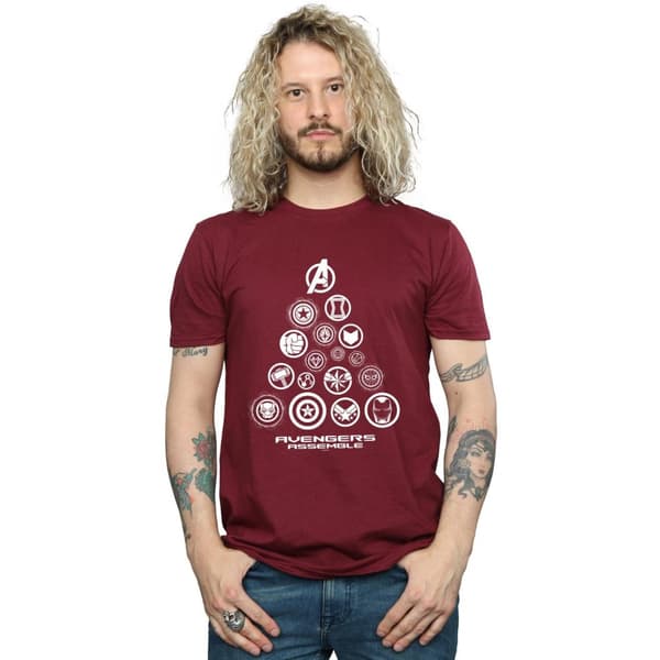 Marvel Mens Avengers Endgame Pyramid Icons T-shirt