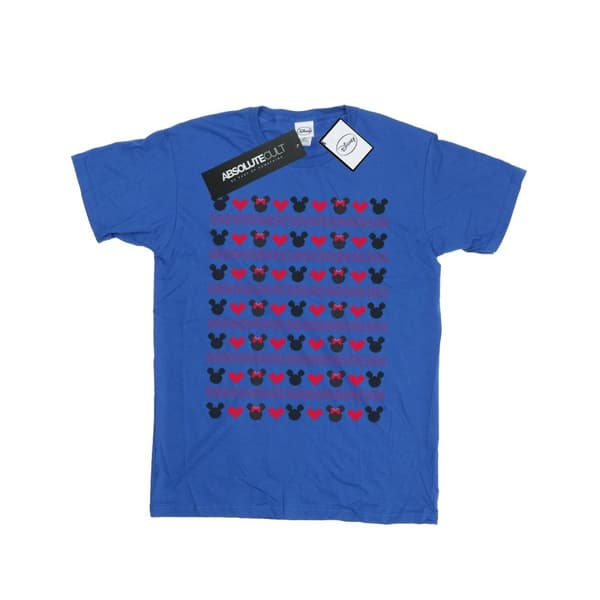 Disney Mens Mickey And Minnie Christmas Hearts T-shirt