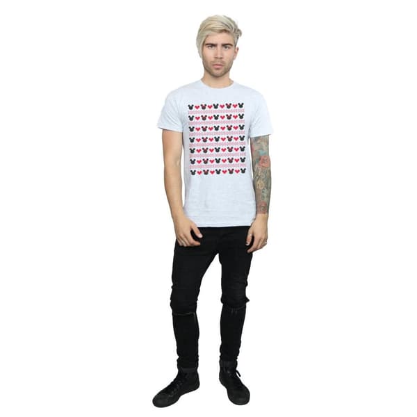 Disney Mens Mickey And Minnie Christmas Hearts T-shirt