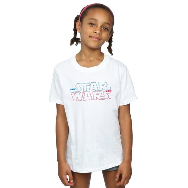Star Wars Girls Lightsaber Logo Cotton T-Shirt