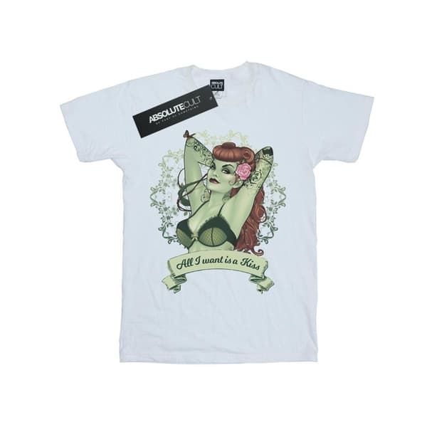 DC Comics Womens/Ladies Poison Ivy All I want Is A Kiss Cotton Boyfriend T-Shirt