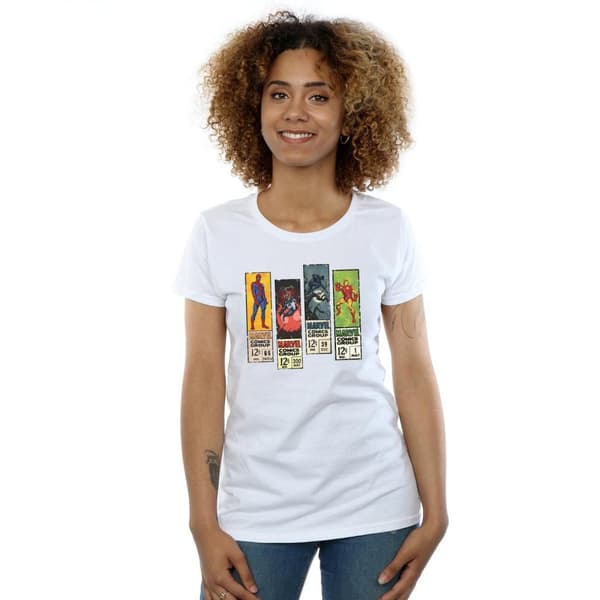 Marvel T-shirt i bomull med seriestrippar för damer/damer