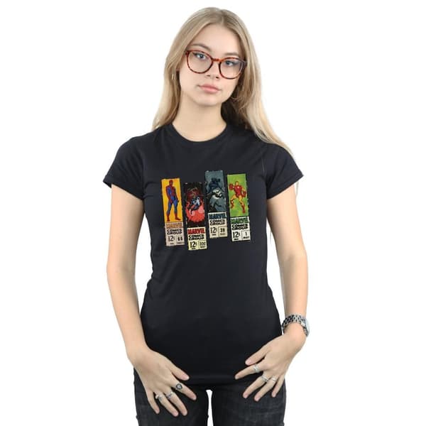 Marvel T-shirt i bomull med seriestrippar för damer/damer