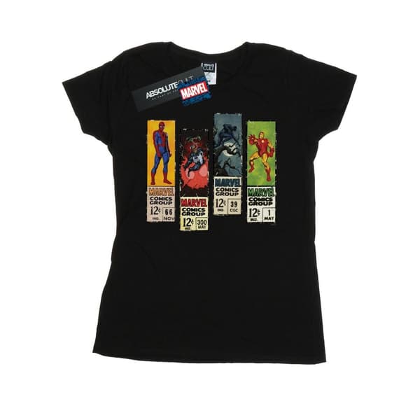 Marvel T-shirt i bomull med seriestrippar för damer/damer