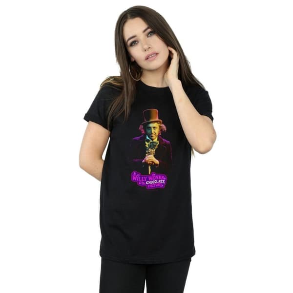 Willy Wonka And The Chocolate Factory Dam/Tjej Dark Pose Boyfriend T-shirt i bomull