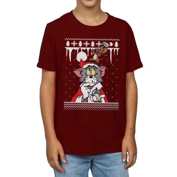 Tom And Jerry Fair Isle-t-shirt med julmotiv för pojkar