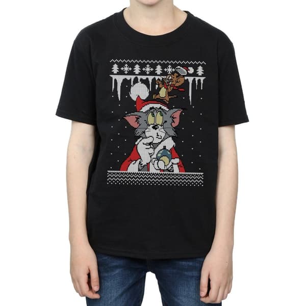 Tom And Jerry Fair Isle-t-shirt med julmotiv för pojkar