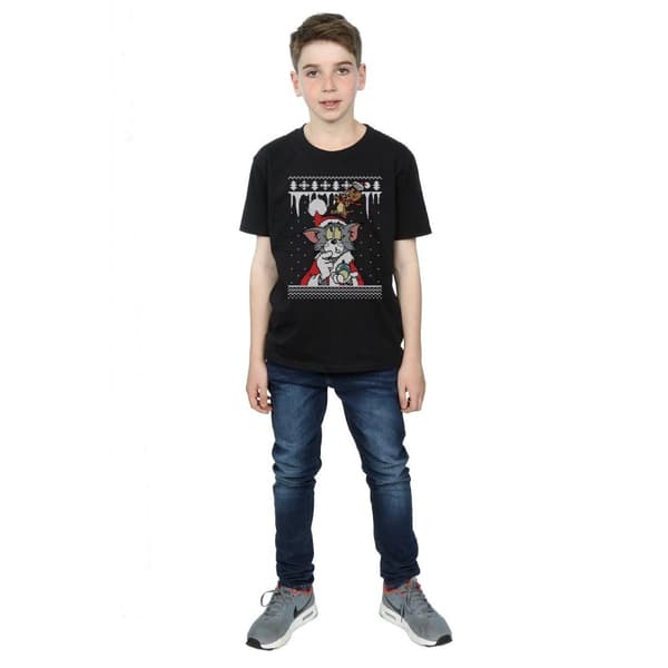Tom And Jerry Fair Isle-t-shirt med julmotiv för pojkar
