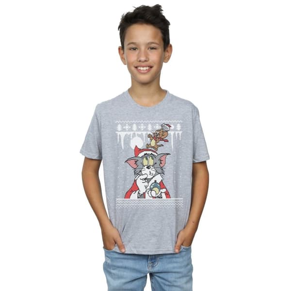 Tom And Jerry Fair Isle-t-shirt med julmotiv för pojkar