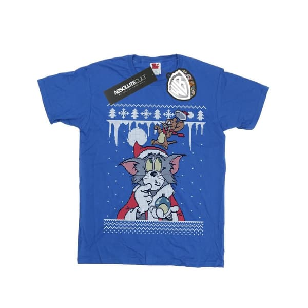Tom And Jerry Boys Christmas Fair Isle T-Shirt