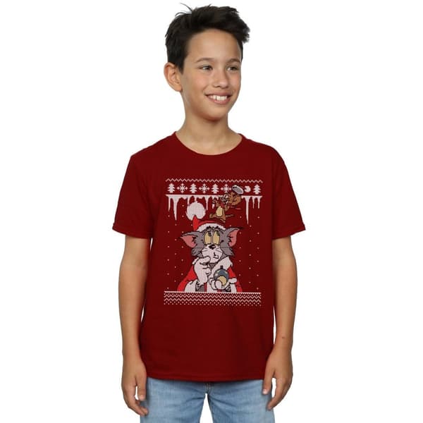 Tom And Jerry Fair Isle-t-shirt med julmotiv för pojkar
