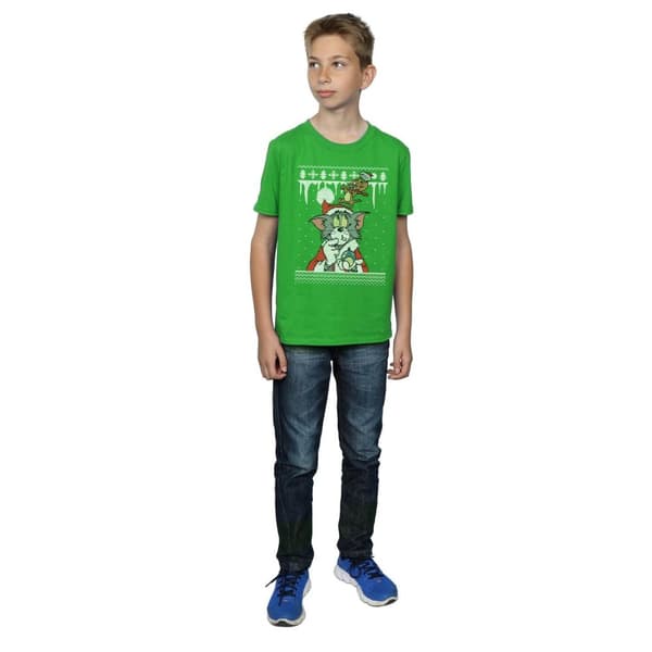 Tom And Jerry Boys Christmas Fair Isle T-Shirt