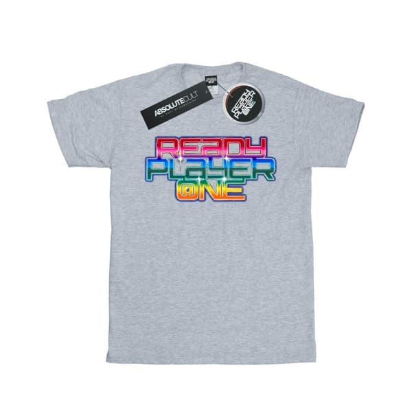 Ready Player One Girls Rainbow Logo Cotton T-Shirt