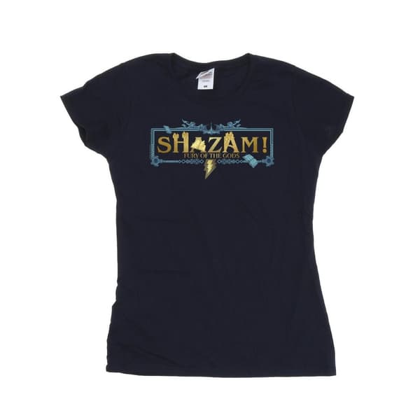 DC Comics Womens/Ladies Shazam Fury Of The Gods Golden Logo Cotton T-Shirt