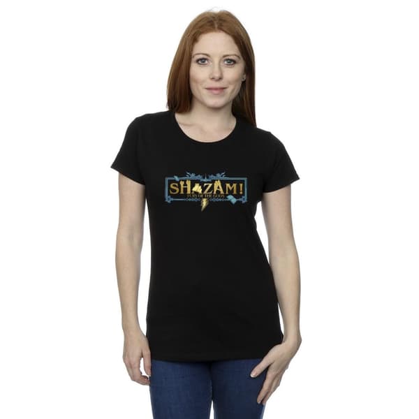DC Comics Womens/Ladies Shazam Fury Of The Gods Golden Logo Cotton T-Shirt