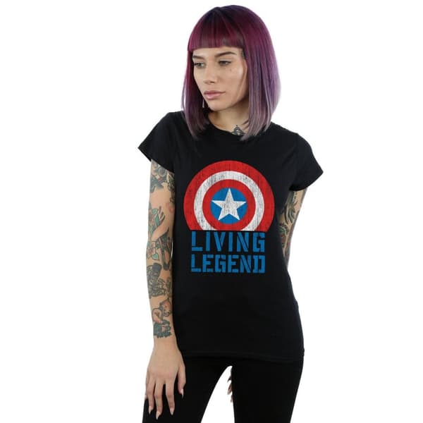 Marvel Womens/Ladies Captain America Living Legend Cotton T-Shirt