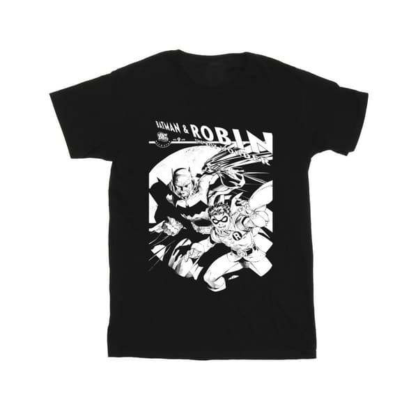 DC Comics T-shirt i bomull för flickor med Batman och Boy Wonder