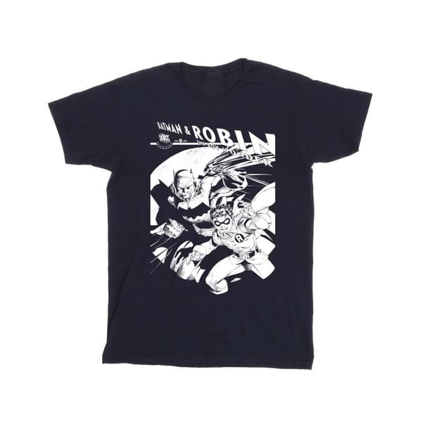 DC Comics T-shirt i bomull för flickor med Batman och Boy Wonder
