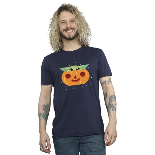 Star Wars Mens The Mandalorian Grogu Pumpkin T-Shirt