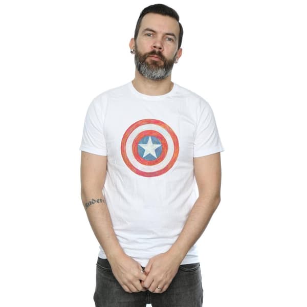 Marvel Mens Captain America Sketched Shield T-Shirt