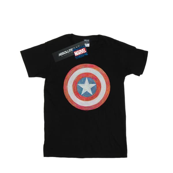 Marvel Mens Captain America Sketched Shield T-Shirt