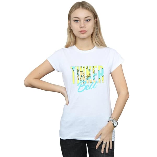 Disney Womens/Ladies Tinker Bell Wording Infill Cotton T-Shirt