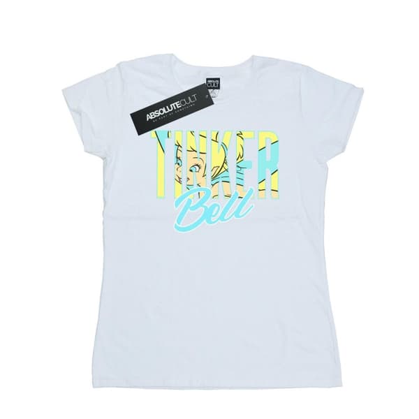 Disney Womens/Ladies Tinker Bell Wording Infill Cotton T-Shirt