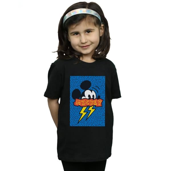 Disney Girls Mickey Mouse 90s Flash Cotton T-Shirt