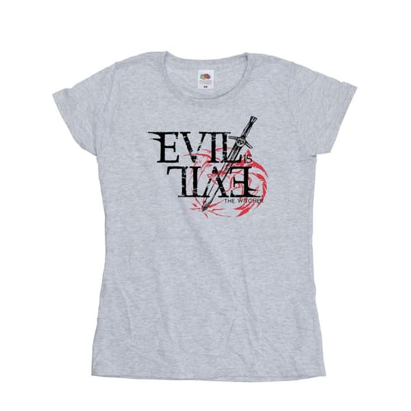 Netflix Dam/Tjej The Witcher - Evil Is Evil - Bomulls-T-shirt