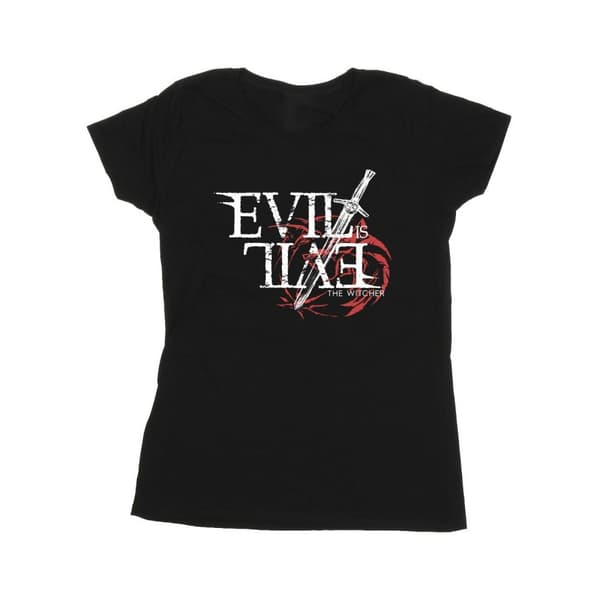 Netflix Dam/Tjej The Witcher - Evil Is Evil - Bomulls-T-shirt
