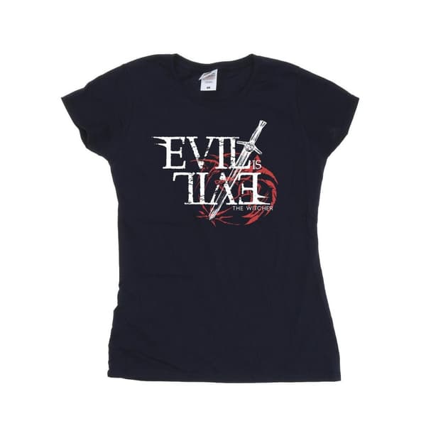 Netflix Dam/Tjej The Witcher - Evil Is Evil - Bomulls-T-shirt