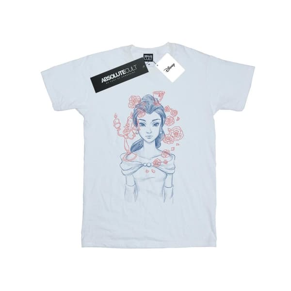 Disney Girls Belle Lumiere Sketch Cotton T-Shirt