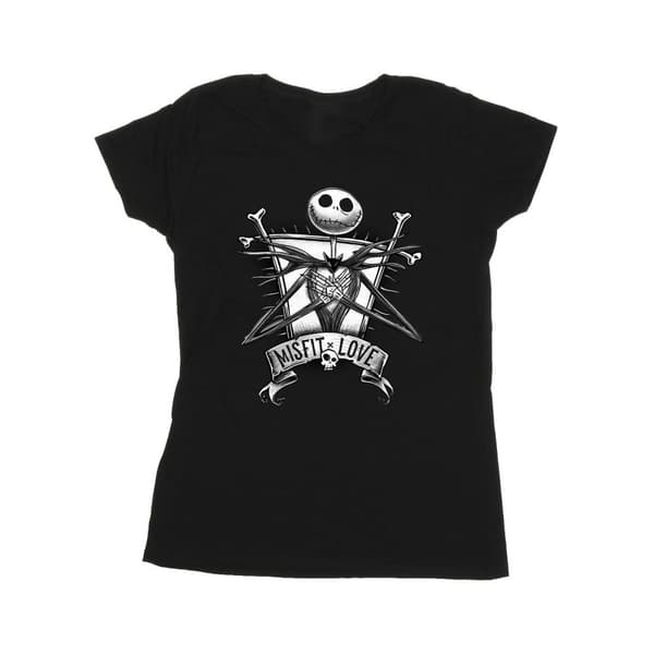 Disney Womens/Ladies The Nightmare Before Christmas Misfits Love Cotton T-Shirt Black XL