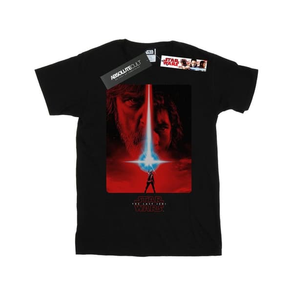 Star Wars Girls The Last Jedi Red Poster Cotton T-Shirt Black 5-6 Years