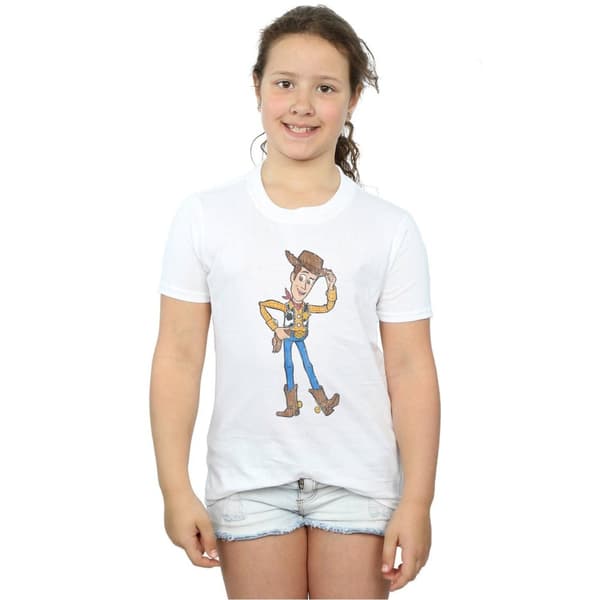 Disney Girls Toy Story 4 Sheriff Woody Pose Cotton T-Shirt
