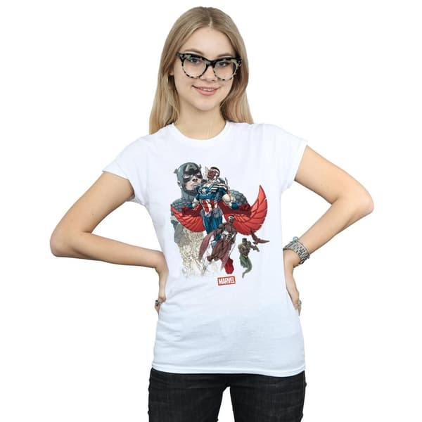 Marvel Womens/Ladies Captain America Falcon Evolution Cotton T-Shirt