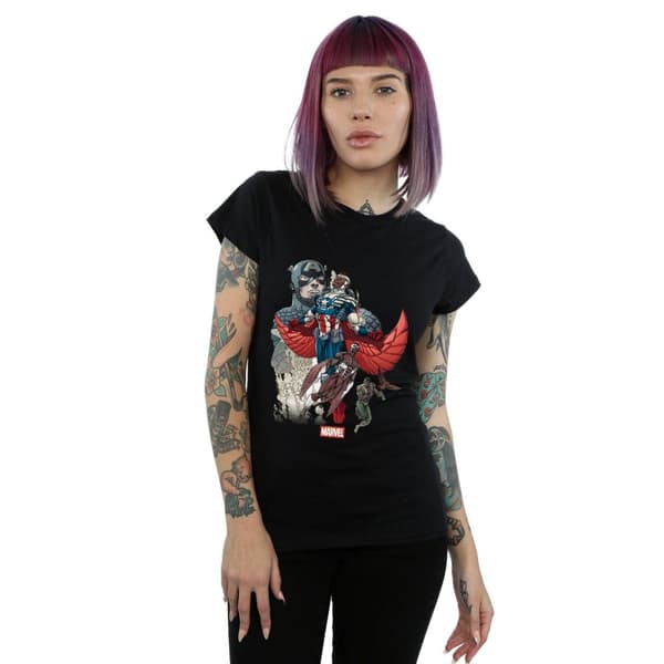 Marvel Womens/Ladies Captain America Falcon Evolution Cotton T-Shirt