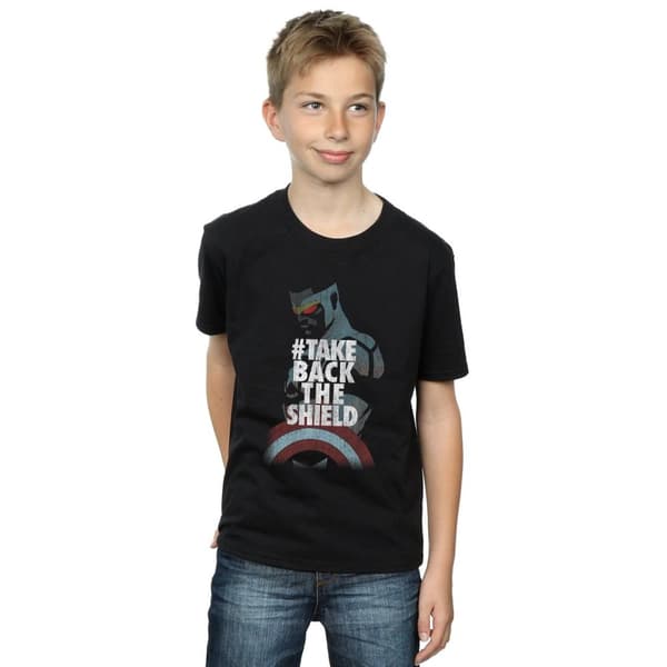 Marvel Boys Captain America Sam Wilson Take Back The Shield T-Shirt