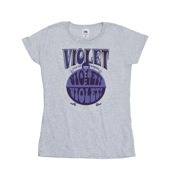 Willy Wonka Womens/Ladies Violet Turning Violet Cotton T-Shirt