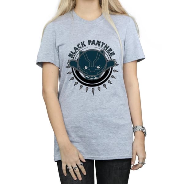 Marvel Womens/Ladies Kawaii Black Panther Pounce Cotton Boyfriend T-Shirt