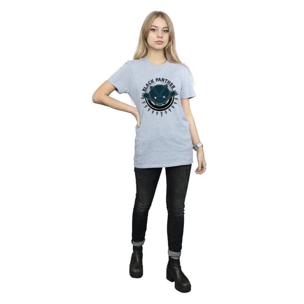 Marvel Womens/Ladies Kawaii Black Panther Pounce Cotton Boyfriend T-Shirt