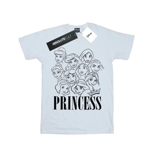 Disney Girls Princess Multi Faces Cotton T-Shirt