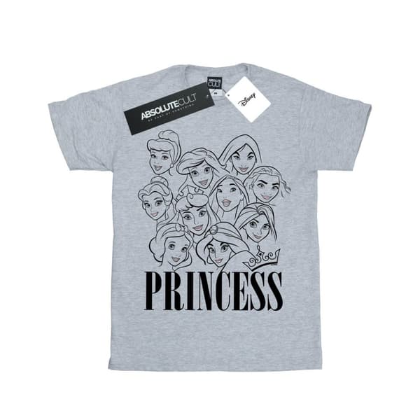 Disney Girls Princess Multi Faces Cotton T-Shirt