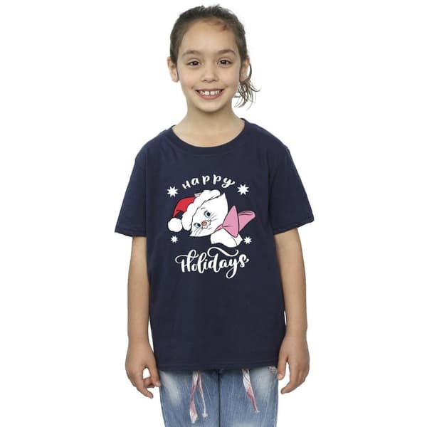 Disney Girls The Aristocats Happy Holidays Cotton T-Shirt