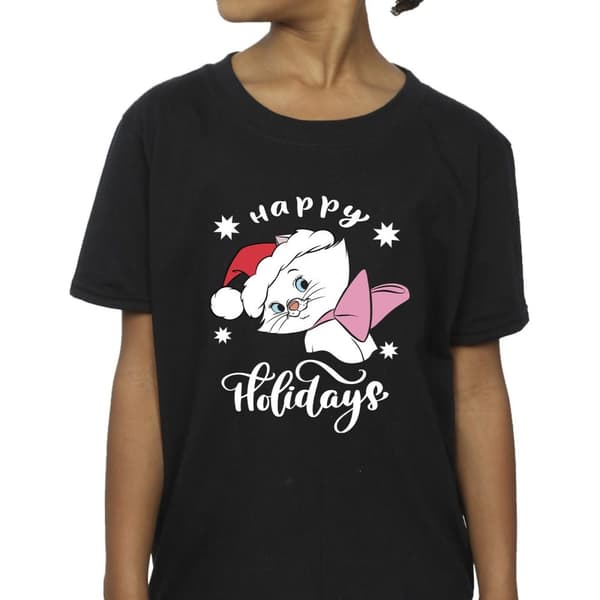 Disney Girls The Aristocats Happy Holidays Cotton T-Shirt