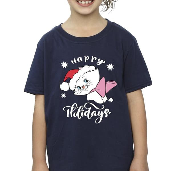 Disney Girls The Aristocats Happy Holidays Cotton T-Shirt